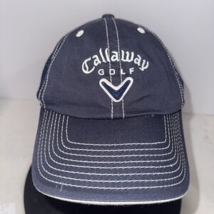 Callaway Golf Trucker Hat Mens OSFA Navy Blue Mesh Back Contrast Stitch